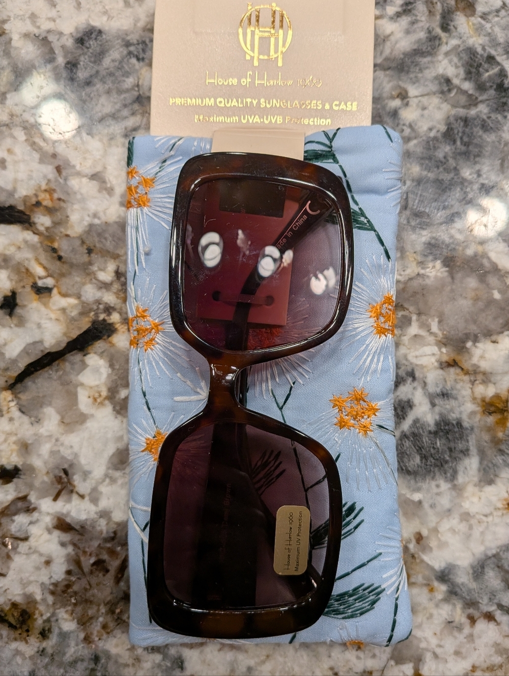 New With Tags! House of Harlow 1960 Square Sunglasses With Case